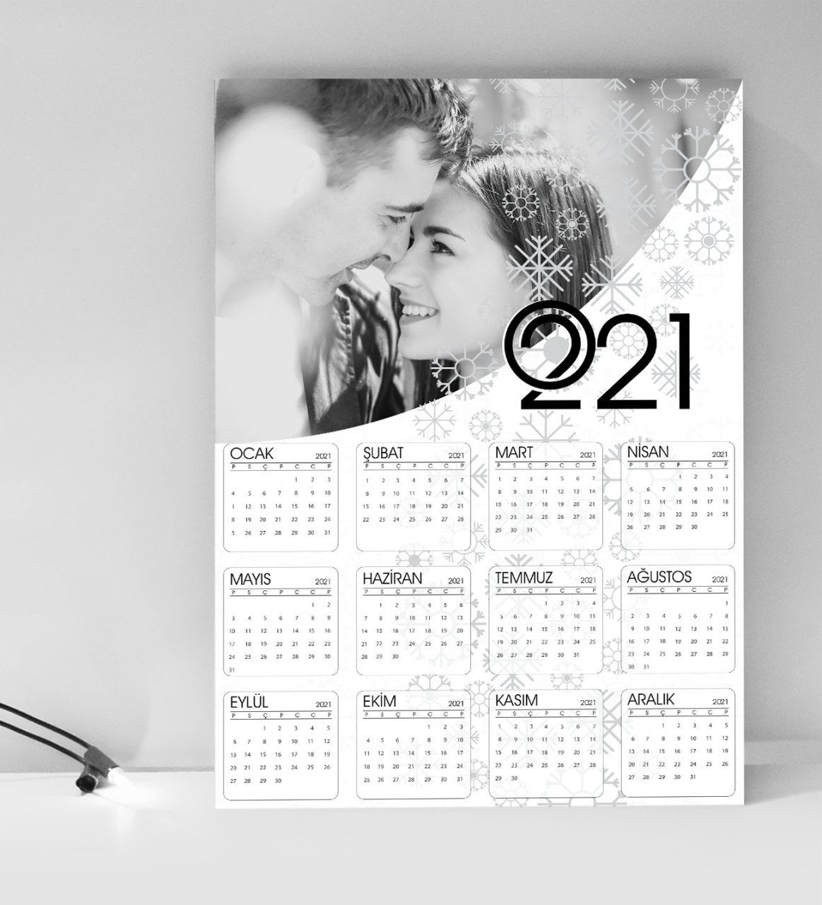 BK Gift Kişiye Özel Fotoğraflı 2023 Duvar Takvimi - 1