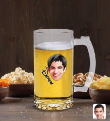 Kişiye Özel Erkek Yüz Karikatürlü Buzlu Cam Bira Bardağı 50cl-2