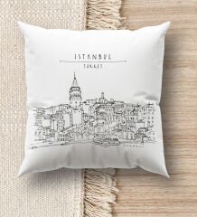 BK Gift İstanbul Tasarımlı Beyaz Kırlent Yastık, Ev Hediyesi, Ev Dekorasyonu, Dekoratif Hediye-5