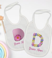 BK Kids Kişiye Özel Harfli 2’li Beyaz Mama Önlüğü-1