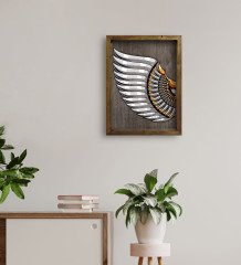 BK Home Kanat Tasarımlı Doğal Masif Ahşap Çerçeveli Tablo-1