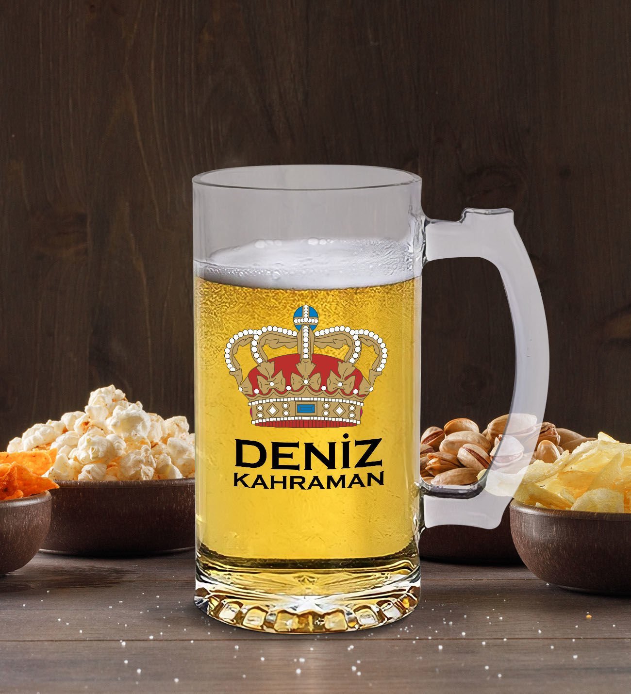 BK Gift Kişiye Özel Prestijli Cam Bira Bardağı 50cl-1 , Babaya Hediye , Babalar Günü Hediyesi, Arkadaşa Hediye