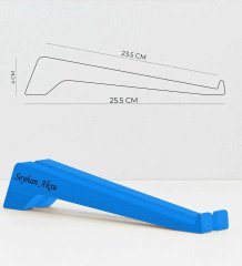 Kişiye Özel Taşınabilir Ahşap Mavi Notebook Laptop Standı