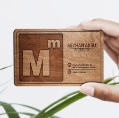 Kişiye Özel Mesleki Serbest Muhasebeci Mali Müşavir Ahşap Kartvizit (Model 1) 50 ADET