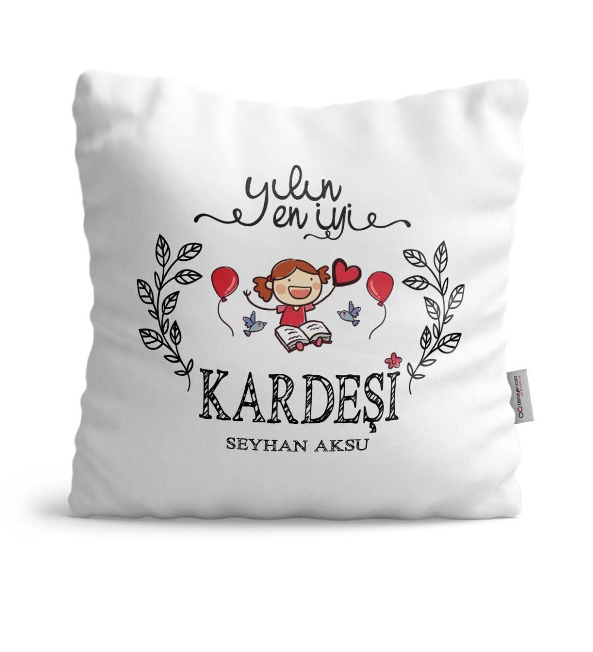 Kişiye Özel Yılın En İyi Kardeşi Saten Yastık - 1