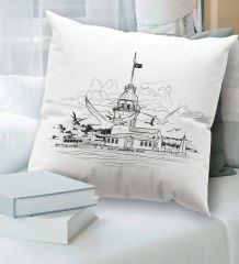 BK Gift İstanbul Tasarımlı Beyaz Kırlent Yastık, Ev Hediyesi, Ev Dekorasyonu, Dekoratif Hediye-7