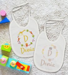 BK Kids Kişiye Özel İsimli 2’li Beyaz Mama Önlüğü-1