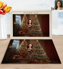 BK Gift Kişiye Özel Kadın Yılbaşı Karikatür Tasarımlı 1000 Parça Profesyonel Puzzle-6, 1000 Puzzle, Yeni Yıl Hediyesi, Yılbaşı Hediyesi