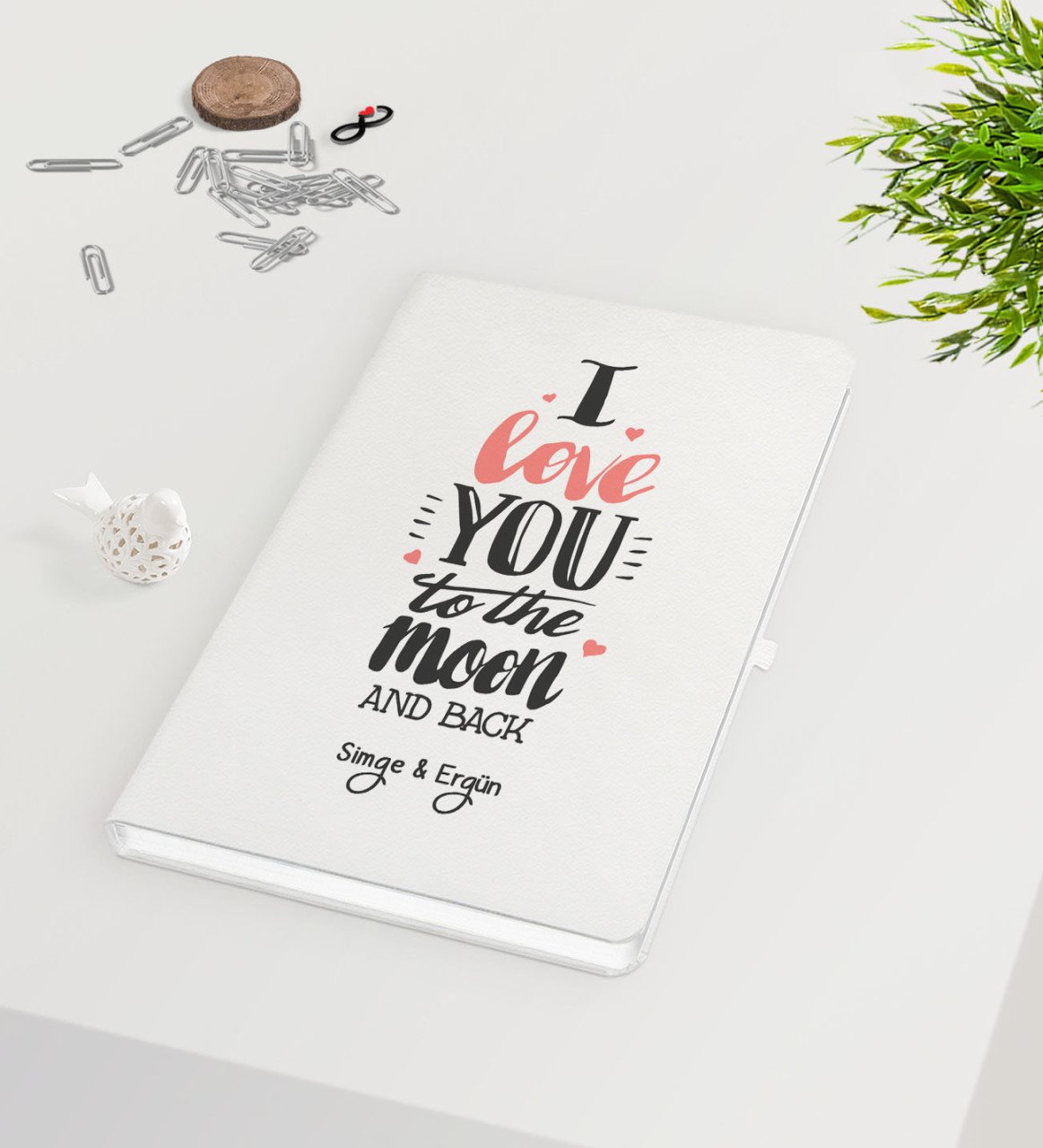 Kişiye Özel Sevgililer Günü Beyaz Defter-86