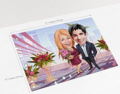 BK Gift Kişiye Özel Sevgililer Karikatürlü 1000 Parça Profesyonel Puzzle-27