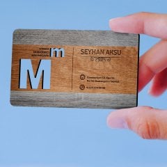 Kişiye Özel Mesleki Serbest Muhasebeci Mali Müşavir Ahşap Kartvizit (Model 2) 50 ADET