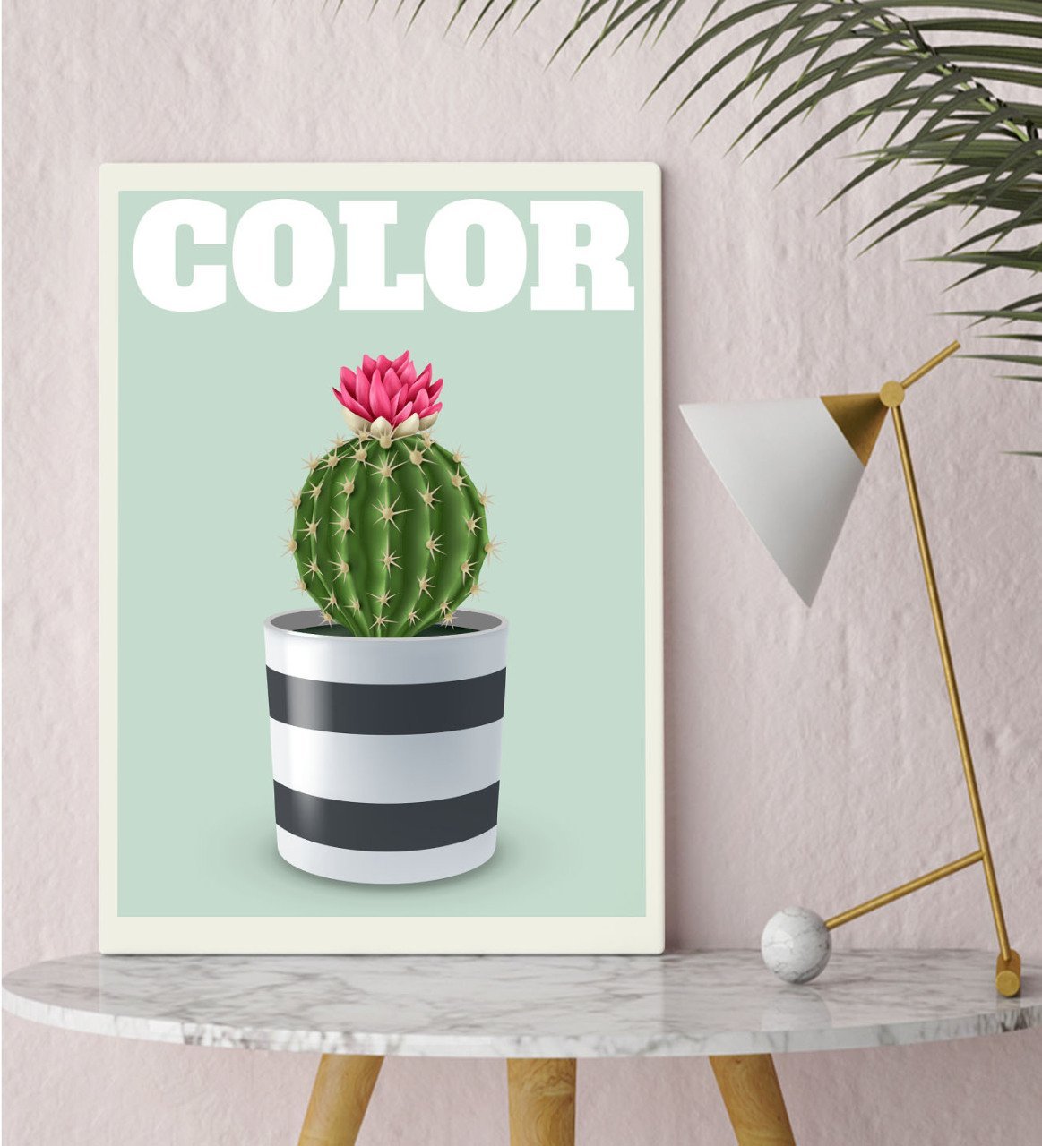 BK Gift Kaktüs Tasarımlı Kanvas Tablo 30x50cm-4