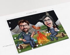 BK Gift Kişiye Özel Sevgililer Karikatürlü 1000 Parça Profesyonel Puzzle-28