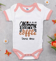 BK Kids Kişiye Özel Pembe Bebek Body Zıbın - Model 54