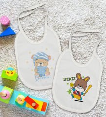 BK Kids Kişiye Özel İsimli 2’li Beyaz Mama Önlüğü-3