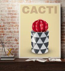 BK Gift Kaktüs Tasarımlı Kanvas Tablo 70x100cm-5