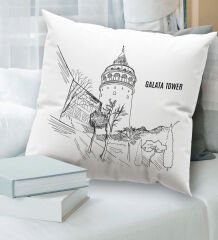 BK Gift İstanbul Tasarımlı Beyaz Kırlent Yastık, Ev Hediyesi, Ev Dekorasyonu, Dekoratif Hediye-10