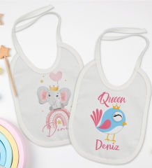 BK Kids Kişiye Özel İsimli 2’li Beyaz Mama Önlüğü-4