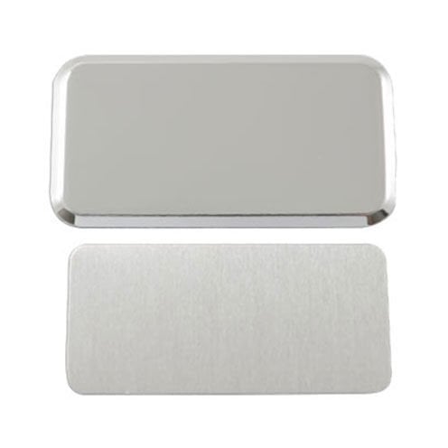 Dikdörtgen Metal Yaka İsimliği (gümüş) 6x3,2 cm