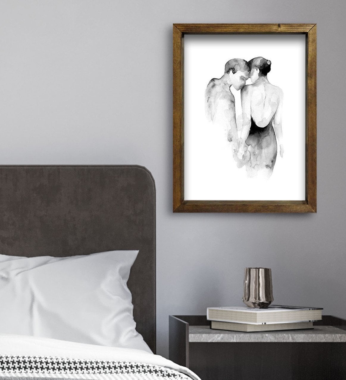 BK Gift Yatak Odası Konseptli Doğal Masif Ahşap Çerçeveli Tablo 45x65cm-24