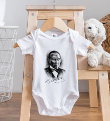 BK Kids Atatürk Temalı Beyaz Bebek Body Zıbın-14