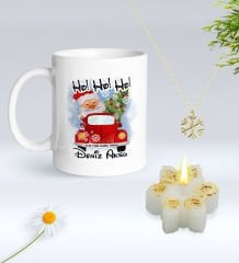 Yılbaşı Hediyesi BK Gift Kişiye Özel Yeni Yıl Tasarımlı Beyaz Kupa Bardak, Kar Tanesi Kolye ve Kar Tanesi Mum Hediye Seti-2, Sevgiliye Hediye, Arkadaşa Hediye