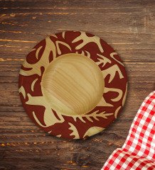 Kişiye Özel Retro Motif Tasarımlı Doğal Ahşap Tabaklı Heybeli Çay Bardağı Model 2