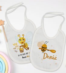 BK Kids Kişiye Özel İsimli 2’li Beyaz Mama Önlüğü-6