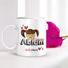 Kişiye Özel Canım Ablam Beyaz Kupa Bardak - 002