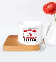 Kişiye Özel Mutlu Yıllar Ahşap Altlıklı Seramik Fincan - 6
