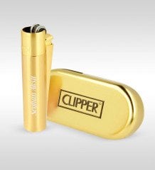 Kişiye Özel Metal Kutusunda Gold Clipper Çakmak