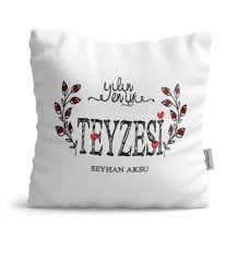 Kişiye Özel Yılın En İyi Teyzesi Saten Yastık