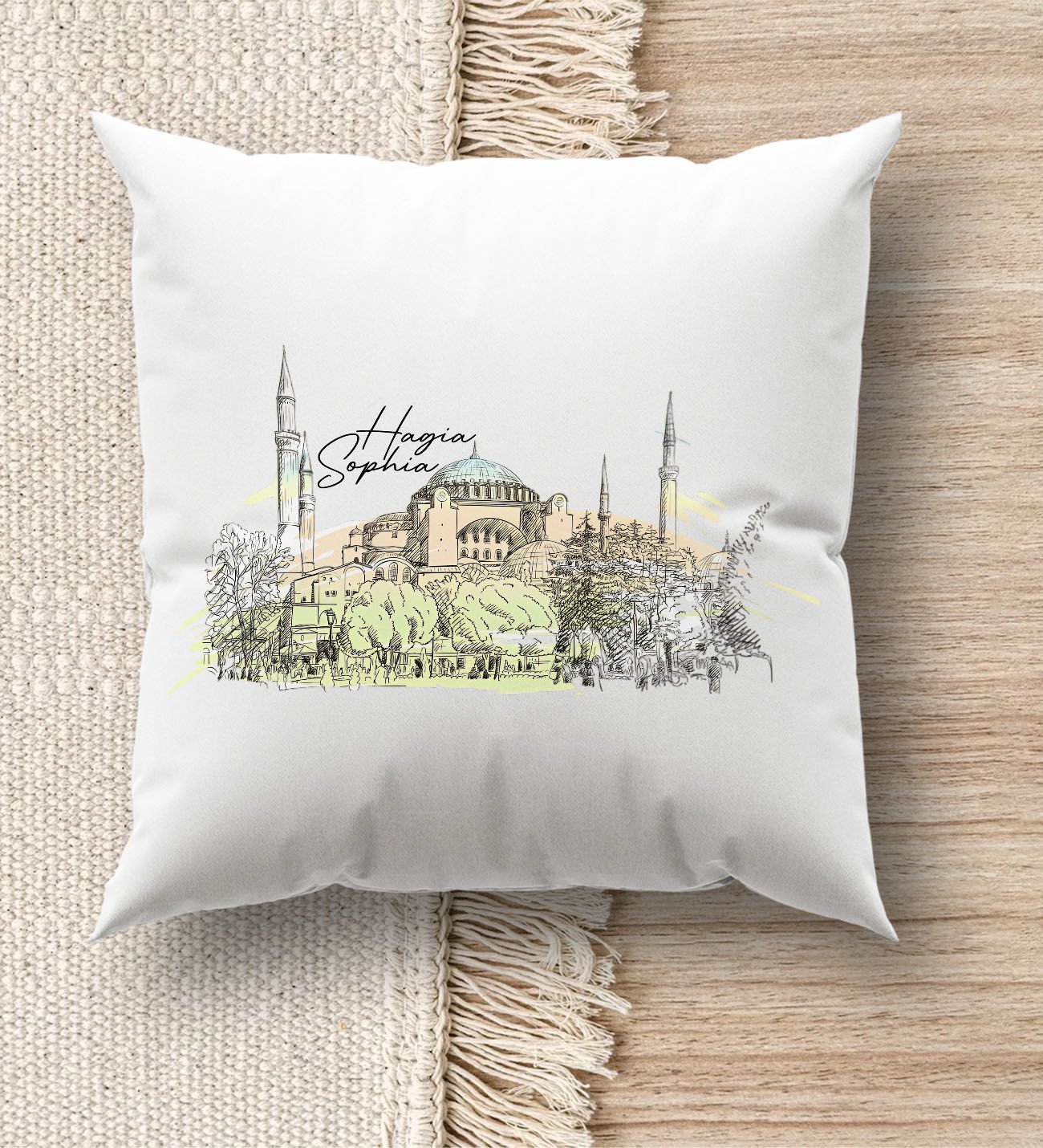 BK Gift İstanbul Tasarımlı Beyaz Kırlent Yastık, Ev Hediyesi, Ev Dekorasyonu, Dekoratif Hediye-13