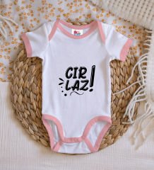 BK Kids Cırlaz Tasarımlı Pembe Bebek Body Zıbın-1