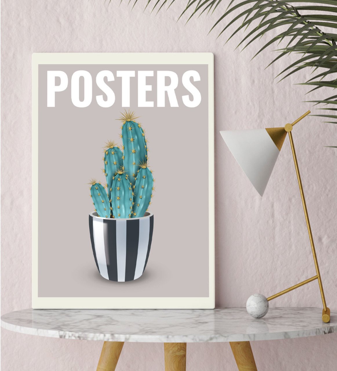 BK Gift Kaktüs Tasarımlı Kanvas Tablo 30x50cm-6