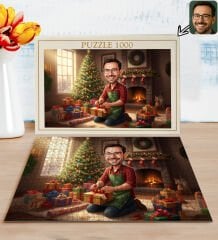 BK Gift Kişiye Özel Erkek Yılbaşı Karikatür Tasarımlı 1000 Parça Profesyonel Puzzle-5, 1000 Puzzle, Yeni Yıl Hediyesi, Yılbaşı Hediyesi