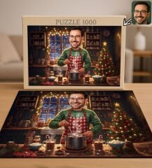 BK Gift Kişiye Özel Erkek Yılbaşı Karikatür Tasarımlı 1000 Parça Profesyonel Puzzle-6, 1000 Puzzle, Yeni Yıl Hediyesi, Yılbaşı Hediyesi