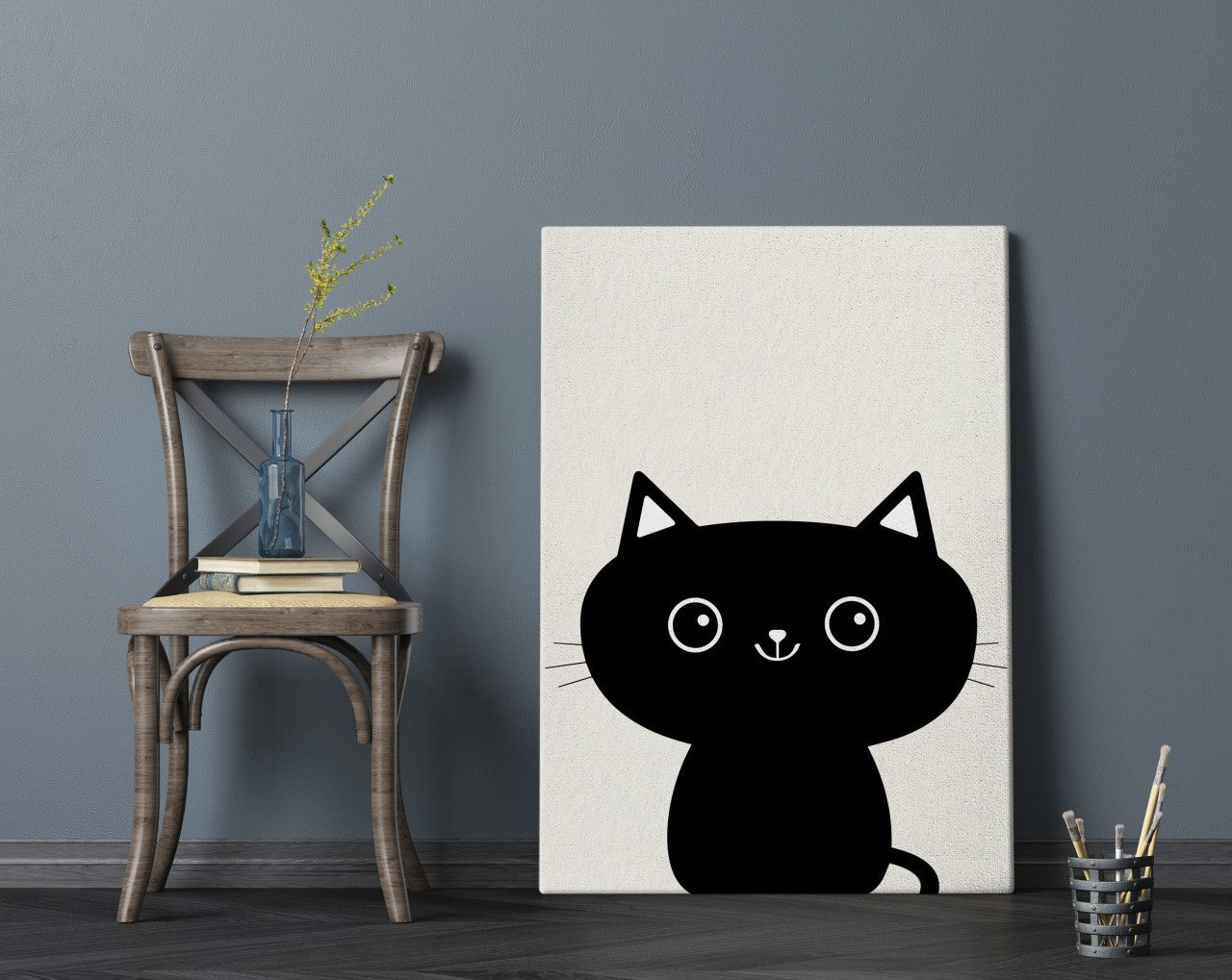 BK Home Kedi Tasarımlı Kanvas Tablo 70x100cm-3