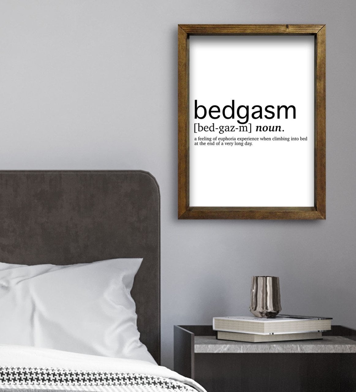 BK Gift Yatak Odası Konseptli Doğal Masif Ahşap Çerçeveli Tablo 45x65cm-31