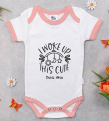 BK Kids Kişiye Özel Pembe Bebek Body Zıbın - Model 5