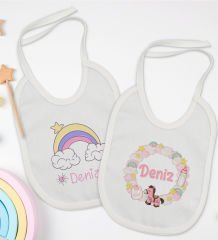 BK Kids Kişiye Özel İsimli 2’li Beyaz Mama Önlüğü-12