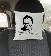 BK Gift Atatürk Temalı Kare Araç Koltuk Yastığı-19