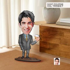 BK Gift Kişiye Özel Boss Baba Karikatürlü Büyük Boy Ahşap Biblo-8 Arkadaşa Hediye , Sevgiliye Hediye, Kişiye Özel Biblolar