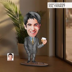 BK Gift Kişiye Özel Boss Baba Karikatürlü Büyük Boy Ahşap Biblo-8 Arkadaşa Hediye , Sevgiliye Hediye, Kişiye Özel Biblolar
