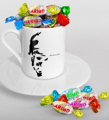 Kişiye Özel Atatürk Temalı Türk Kahvesi Fincanı ve Haribo Şeker Hediye Seti-7