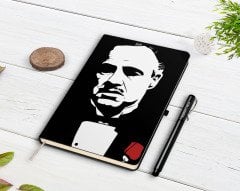 Kişiye Özel Godfather Baba Tasarımlı Siyah Defter ve Kalem Hediye Seti-6