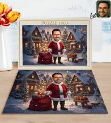 BK Gift Kişiye Özel Erkek Yılbaşı Karikatür Tasarımlı 1000 Parça Profesyonel Puzzle-10, 1000 Puzzle, Yeni Yıl Hediyesi, Yılbaşı Hediyesi