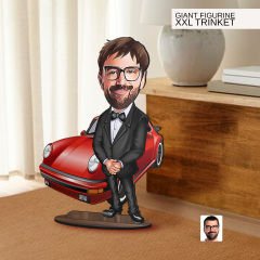 BK Gift Kişiye Özel Boss Baba Karikatürlü Büyük Boy Ahşap Biblo-9 Arkadaşa Hediye , Sevgiliye Hediye, Kişiye Özel Biblolar