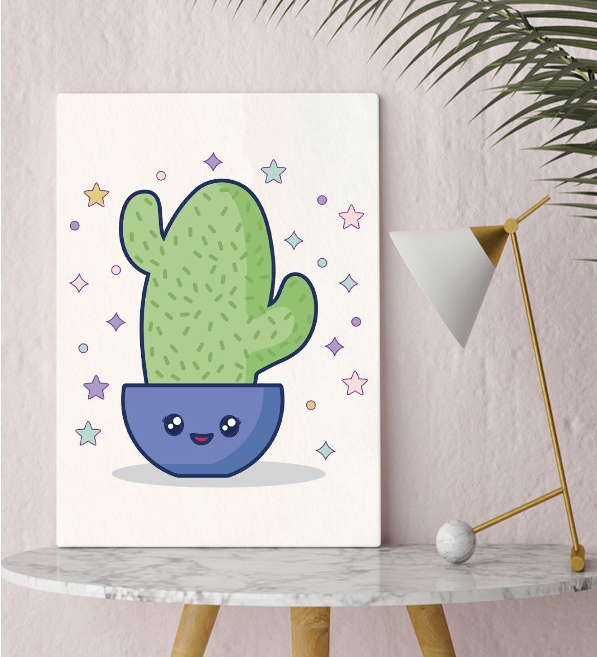 BK Gift Kaktüs Tasarımlı Kanvas Tablo 30x50cm-8