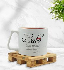 Kişiye Özel Mânâ Baba Tasarımlı Middle Beyaz Kupa Bardak Model 1